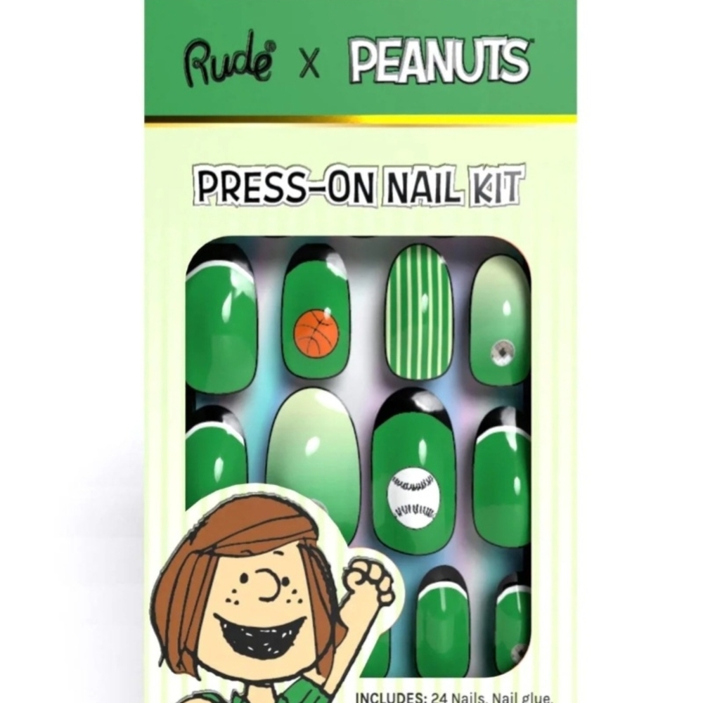 Peanuts Green Press-On Nail Kit